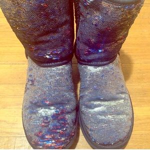 Blue Sequin Ugg Boots